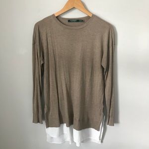 Ralph Lauren sweater with white hem, size M